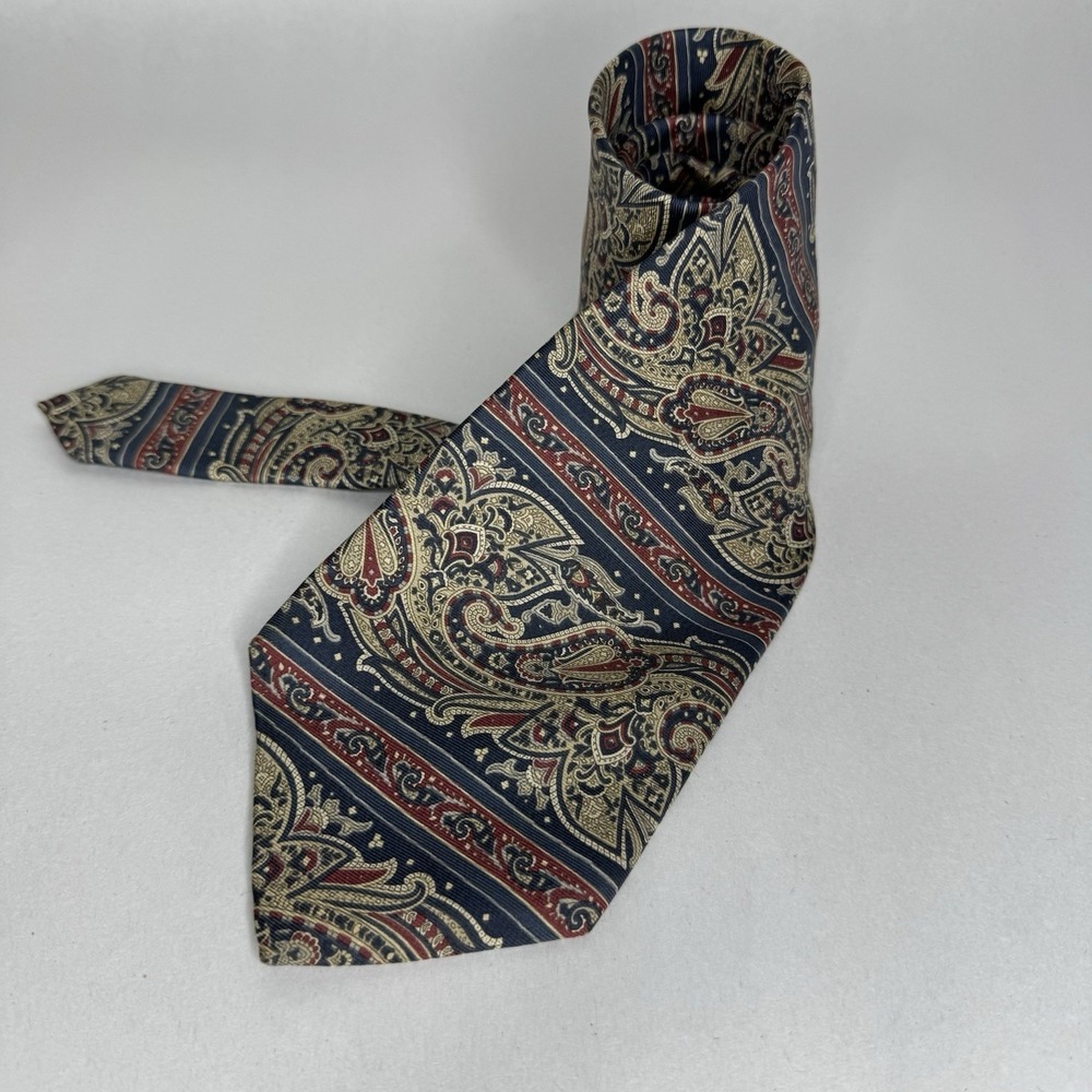 Bill Blass Paisley Tie Mens Necktie Classic Vintage Geometric Silk